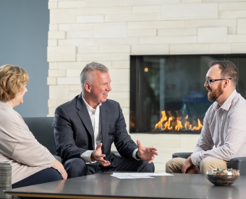 commodity advising; Twin Feathers team members advising a client