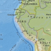 Map of western South America showing Peru