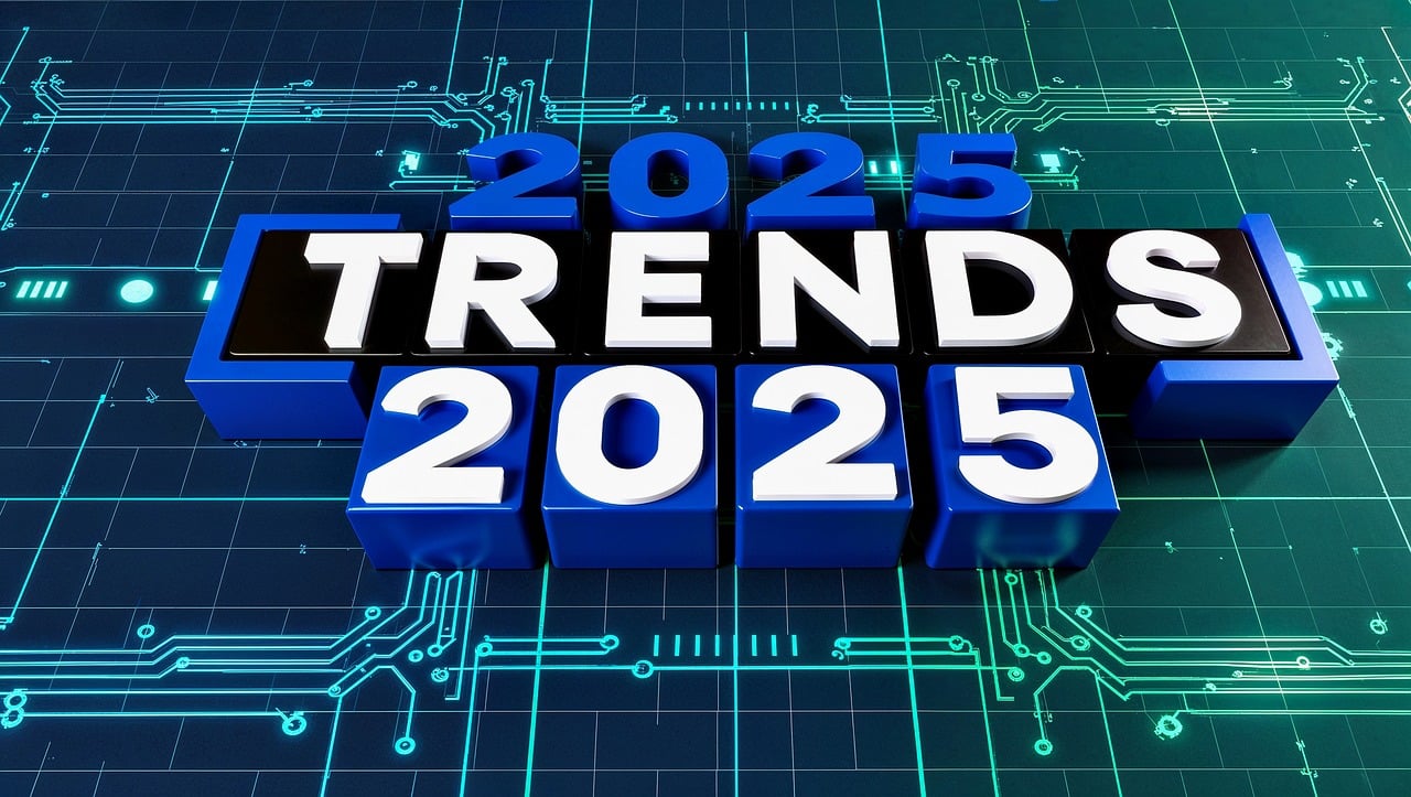 numbers 2025 above and under the word "trends"; What will the new year bring